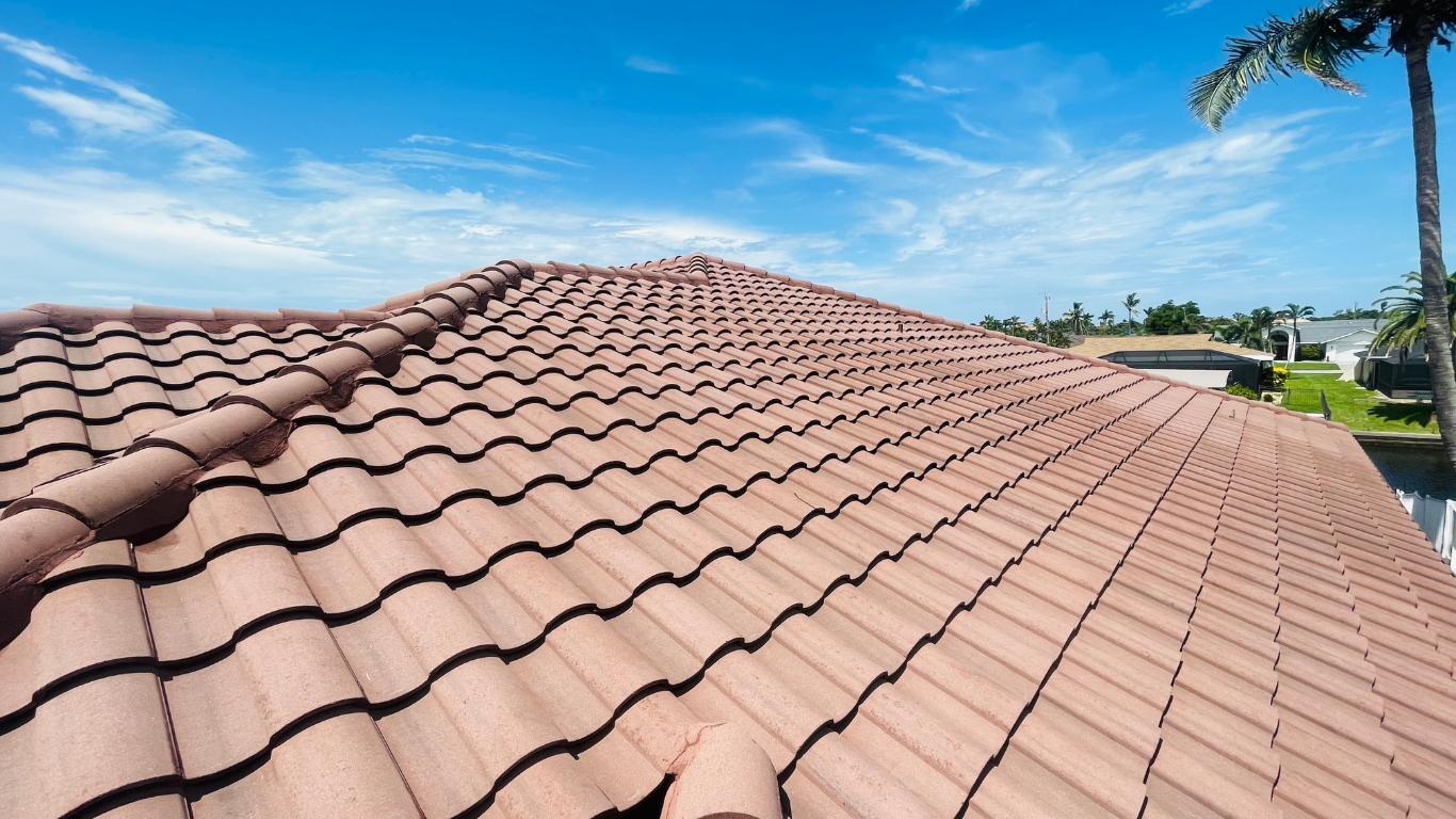 Mildew removal on a tile roof, tile roof cleaning, cleaning and sealing roofs, roof repairs