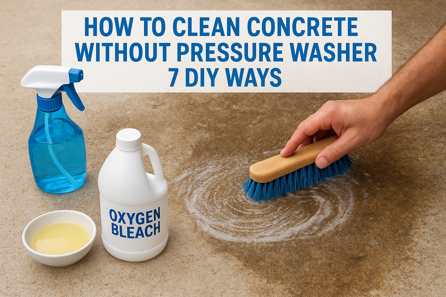 How To Clean Concrete Without Pressure Washer: 7 DIY Ways - Clean Roof